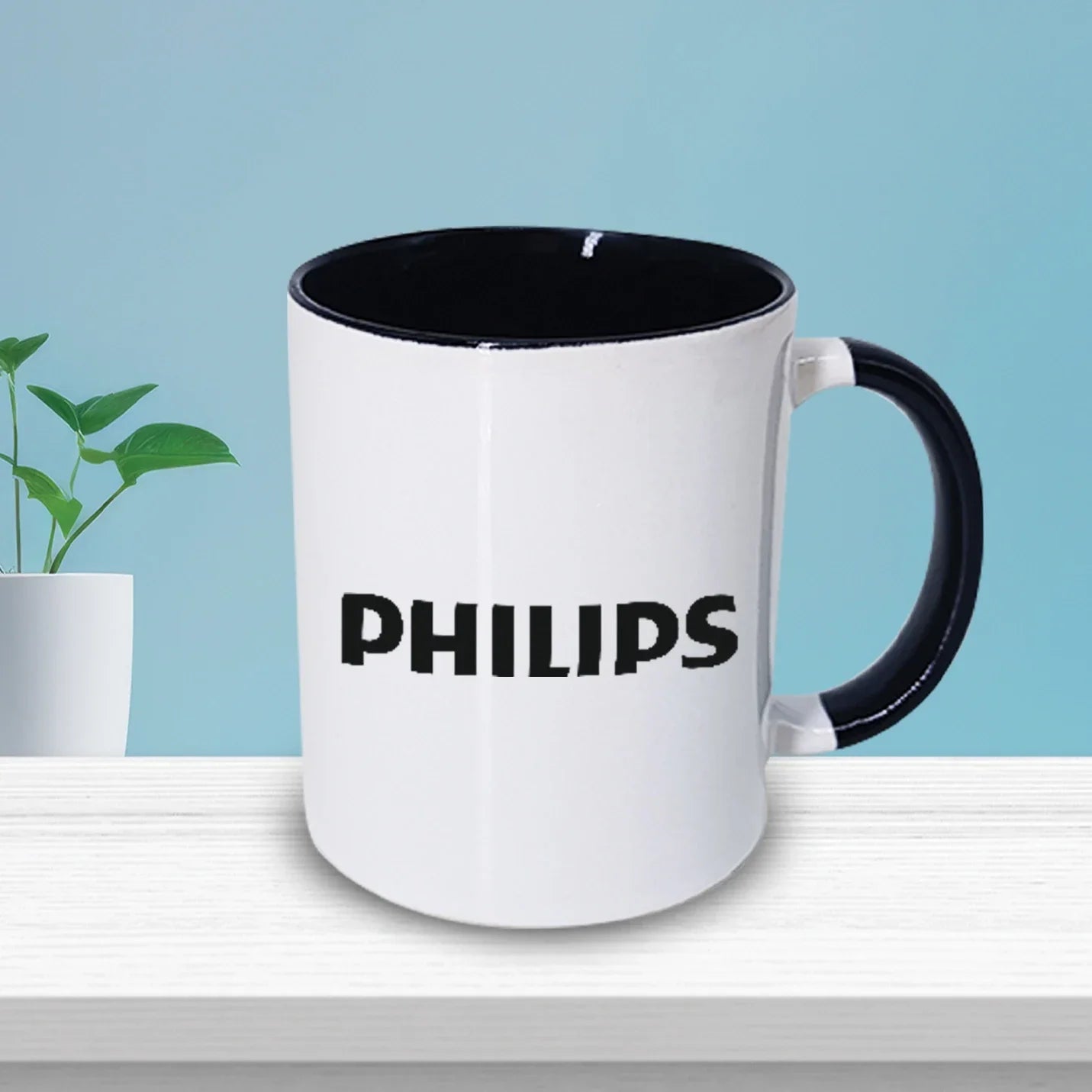 Top-Quality White Sublimatable Ceramic Mugs with Black Handle